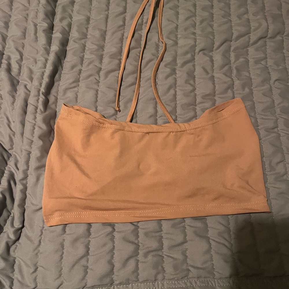 SHEIN Light Brown Strapless Top